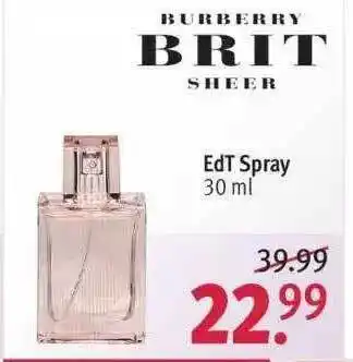 Rossmann Burberry Brit Sheer Edt Spray Angebot