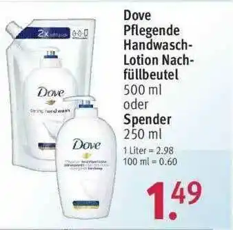 Rossmann Dove Pflegende Handwasch-lotion Nachfüllbeutel Angebot