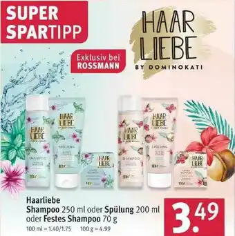 Rossmann Haarliebe Shampoo Oder Spülung Oder Festes Shampoo Angebot