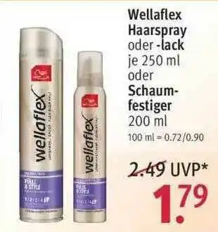 Rossmann Wellaflex Haarspray Oder -lack Oder Schaumfestiger Angebot