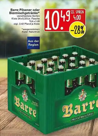 WEZ Barre Pilsener Oder Biermischgetränke Angebot