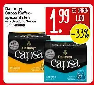 WEZ Dallmayr Capsa Kaffeespezialitäten Angebot