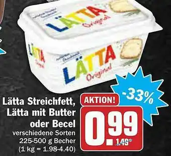 AEZ Lätta Streichfett, Lätta Mit Butter Oder Becel Angebot