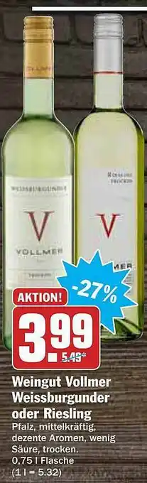 AEZ Weingut Vollmer Weissburgunder Oder Riesling Angebot