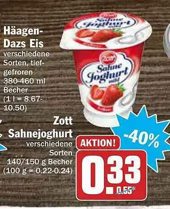 AEZ Häagen-dazs Eis Oder Zott Sahnejoghurt Angebot