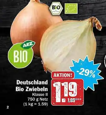 AEZ Deutschland Bio Zwiebeln Angebot