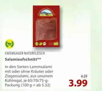 basic Chiemgauer Naturfleisch Salamiaufschnitt Angebot