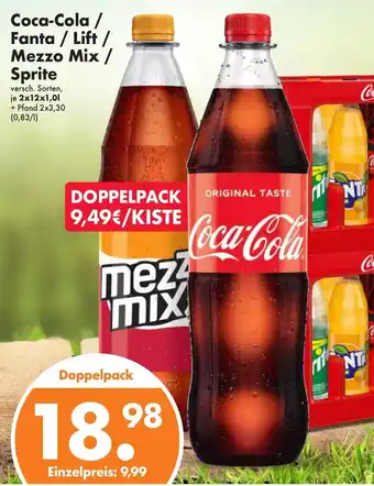 Trink und Spare Coca-Cola / Fanta / Lift / Mezzo Mix / Sprite 2*12*1L Angebot