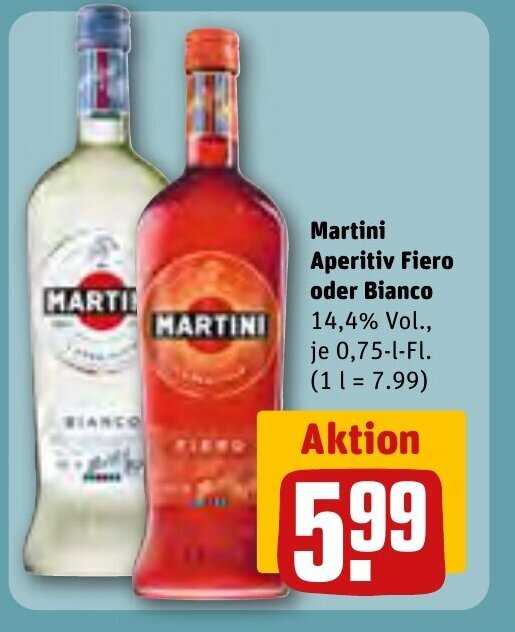 Martini Aperitiv Fiero oder Bianco 14,4 Vol., je 0,75lFl. Angebot