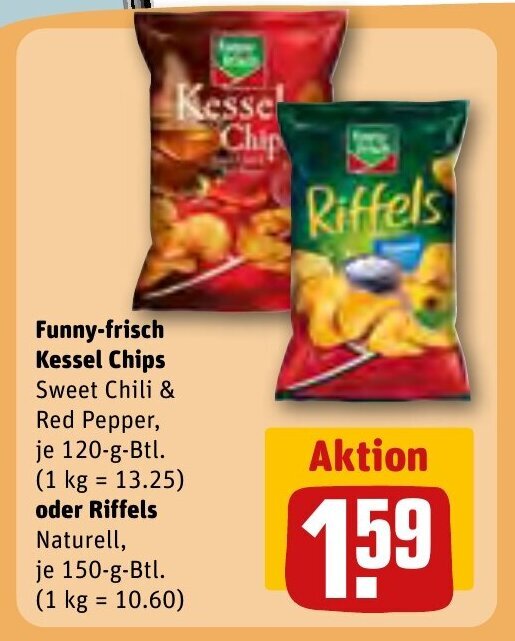 Funnyfrisch Kessel Chips Sweet Chili & Red Pepper, je 120gBtl. oder