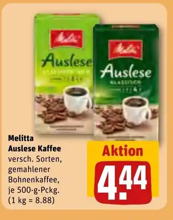 REWE Center Melitta Auslese Kaffee je 500-g-Pckg. Angebot