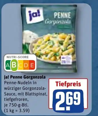 REWE Center ja! Penne Gorgonzola je 750-g-Btl. Angebot