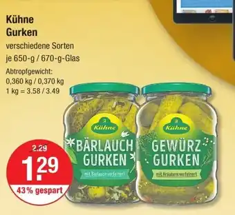 V Markt Kühne Gurken je 650-g/670-g-Glas Angebot