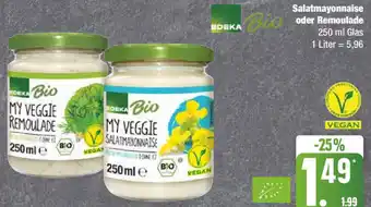 Edeka EDEKA Bio Salatmayonnaise oder Remoulade 250 ml Glas Angebot