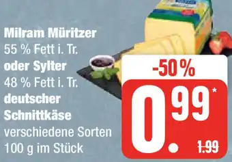 Edeka Milram Müritzer oder Sylter deutscher Schnittkäse 100 g Angebot