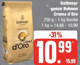 Edeka Dallmayr ganze Bohnen Crema d'Oro 750 g-1 kg Beutel Angebot