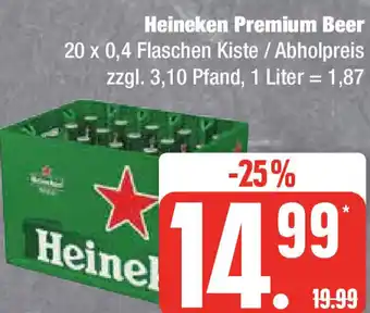 Edeka Heineken Premium Beer 20 x 0,4 Flaschen Angebot