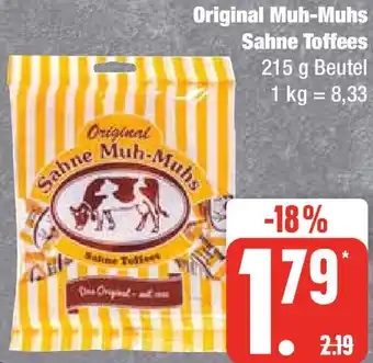 Edeka Original Muh-Muhs Sahne Toffees 215 g Beutel Angebot