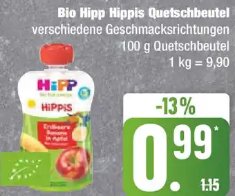 Edeka Bio Hipp Hippis Quetschbeutel 100 g Angebot