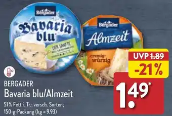 Aldi Nord BERGADER Bavaria blu/Almzeit 150 g Packung Angebot