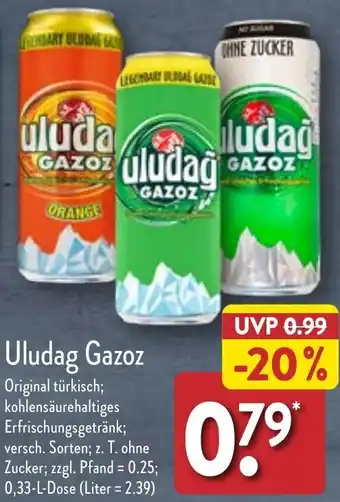 Aldi Nord Uludag Gazoz 0,33 L Dose Angebot