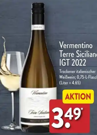 Aldi Nord Vermentino Terre Siciliane IGT 2022 Angebot