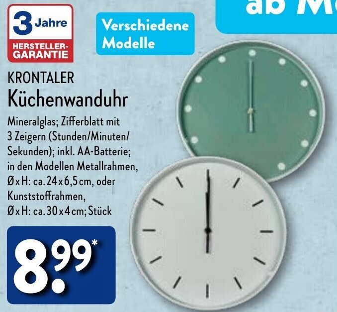 Aldi Süd Krontaler Funk Wanduhr Ascot Armbanduhr Funkwecker Aldi