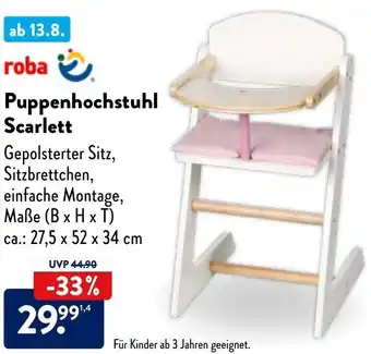 Aldi Nord roba Puppenhochstuhl Scarlett Angebot