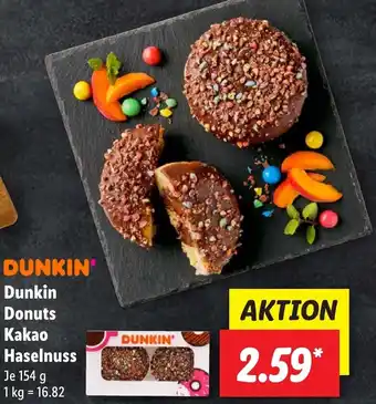 Lidl Dunkin Donuts Kakao Haselnuss 154 g Angebot