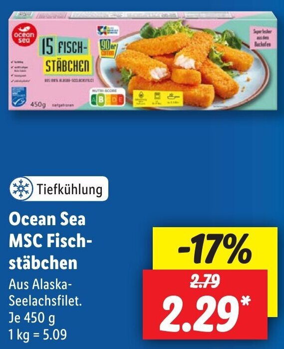 Ocean Sea MSC Fischstäbchen 450 g Angebot bei Lidl