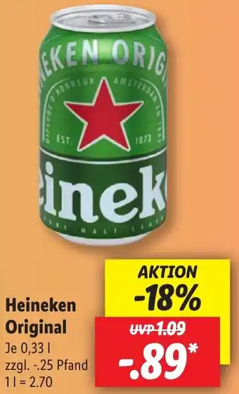 Lidl Heineken Original 0,33 L Angebot