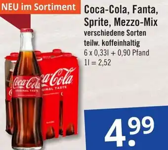 GetränkePartner Coca-Cola, Fanta, Sprite, Mezzo-Mix 6x0,33 L Angebot