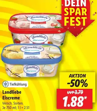 Lidl Landliebe Eiscreme 750 ml Angebot