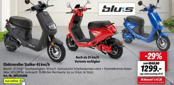 Lidl bluis Elektroroller Stalker 45 km/h Angebot