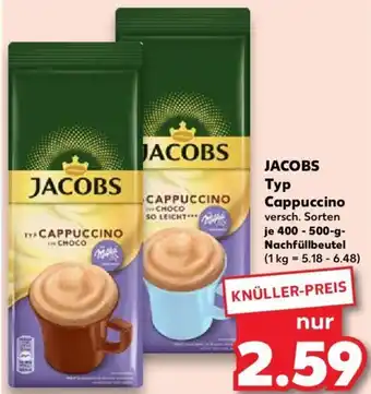 Kaufland JACOBS Тур Cappuccino 400-500-g-Nachfüllbeutel Angebot