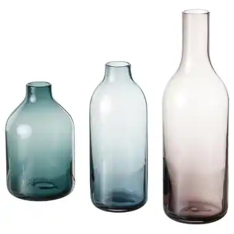 IKEA Nimträd vase 3er-set lila hell graublau/schwarzblau Angebot