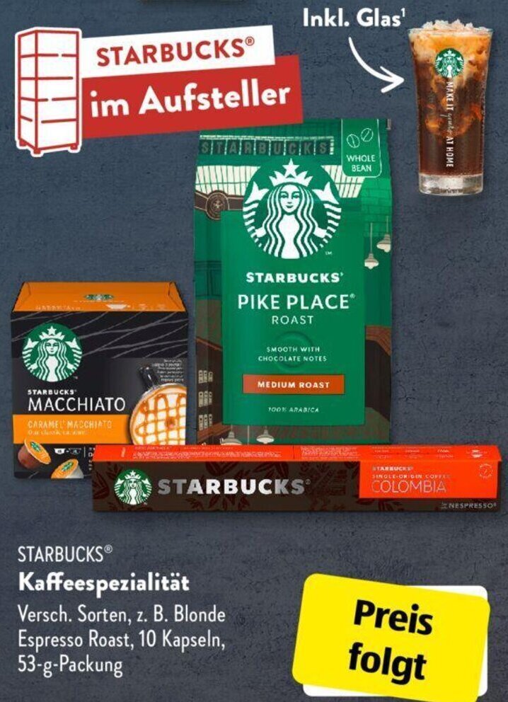 STARBUCKSⓇ Kaffeespezialität 53gPackung Angebot bei Aldi Süd