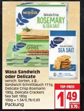 Edeka Wasa Sandwich oder Delicate Angebot