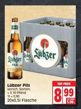 Edeka Lübzer Pils 20x0,5L Angebot