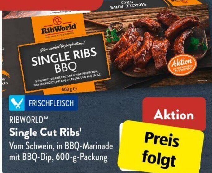 RIBWORLD Single Cut Ribs 600 g Packung Angebot bei Aldi Süd