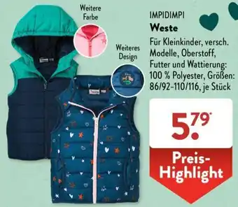 Aldi Süd IMPIDIMPI Weste Angebot