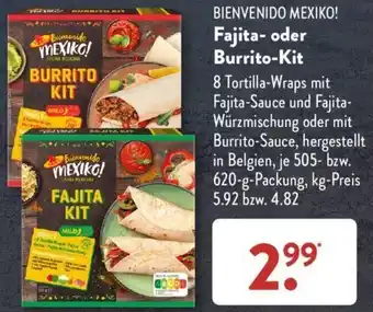 Aldi Süd BIENVENIDO MEXIKO! Fajita- oder Burrito-Kit Angebot