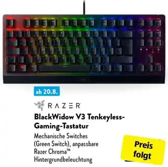 Aldi Süd RAZER BlackWidow V3 Tenkeyless Gaming-Tastatur Angebot