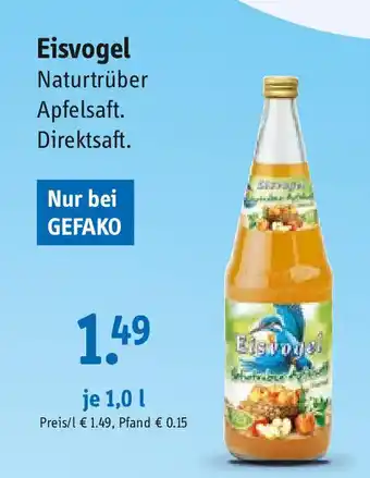 Gefako Eisvogel Naturtrüber Apfelsaft. Direktsaft. 1L Angebot