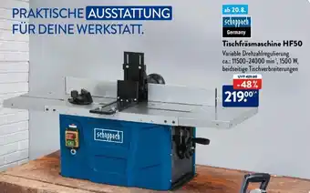 Aldi Süd scheppach Tischfräsmaschine HF50 Angebot