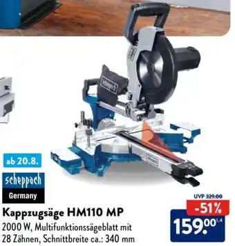 Aldi Süd scheppach Kappzugsäge HM110 MP Angebot