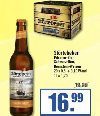 Zisch Störtebeker Pilsener-Bier, Schwarz-Bier, Bernstein-Weizen 20 x 0,5l Angebot