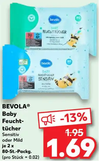 Kaufland BEVOLAⓇ Baby Feuchttücher 2x80 St. Packg. Angebot