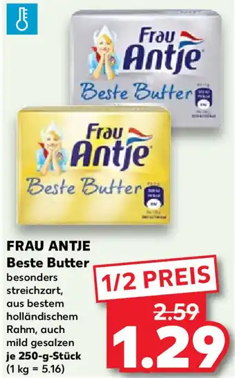 Kaufland FRAU ANTJE Beste Butter 250 g Stück Angebot