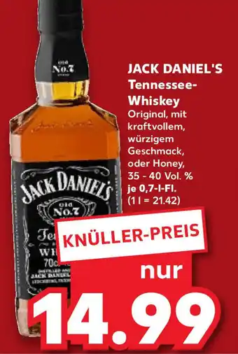 Kaufland JACK DANIEL'S Tennessee Whiskey 0,7 L-Fl. Angebot